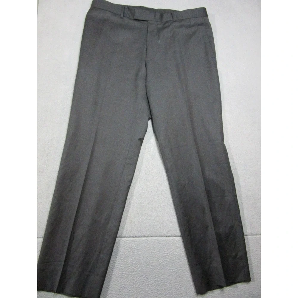 Hugo Boss Pants Mens 39x32.5 Black Dress Super 100 Virgin Wool Designer USA